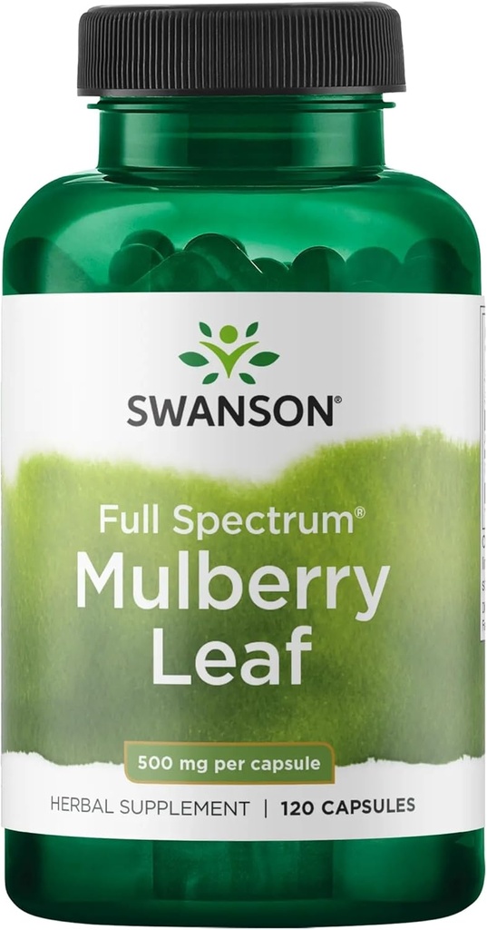 Swanson Full Spectrum Mulberry Leaf βοτανικό συμπλήρωμα 500 mg 120 κάψουλες