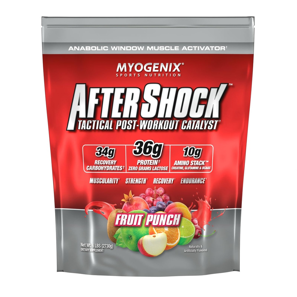 Myogenix Aftershock Post Workout – Kas Büyüme Whey Protein Tozu – Hızlar Kas Büyüme ve Kurtarma – Ortak Sağlık ve Replenishes Glycogen – Punch Meyve, 6 lbs