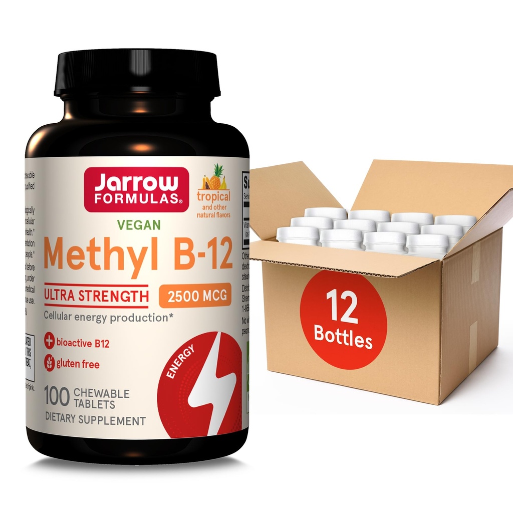 Jarrow Formulas Ultra Strength Me-12, Diyetary Supplement for Cellular Energy Production, 100 Tropikal-Flavored Chewable Tabletler, 100 Day Supply'a kadar, 12. Paket
