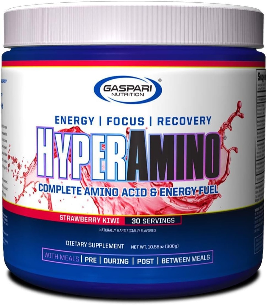 Gaspari Nutrition Hyper Amino, Strawberry Kiwi, 30 Count