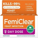 FemiClear 2-Day Dose Yeast Μόλυνση και Αλοιφή ελέγχου, για Μέτρια σε Έντονα Συμπτώματα, Made with All-Natural and Organic Ingredients, Plus External Anti-Itch Aintment for Soothing Care