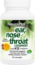 Natures Plus Yetişkin's Ear Nose Throat Lozenge with K12 Probiyotiks - 60 Lozenges - Natural Tropikal Cherry Berry Flavor - Supports Ear, Nose and Throat ve Immune Function - Gluten-Free - 30 Hizmet