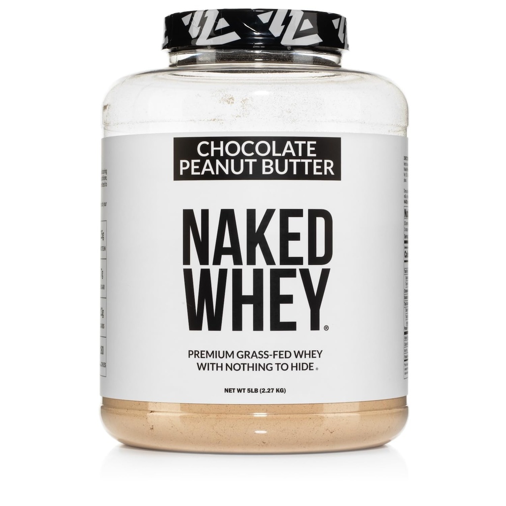 NAKED Whey σοκολάτα φυστικοβούτυρο χόρτο Fed πρωτεΐνη Whey σκόνη, χωρίς ΓΤΟ, χωρίς σόγια, και χωρίς γλουτένη, ανάπτυξη και ανάκτηση βοήθειας - 52 εξυπηρετούν