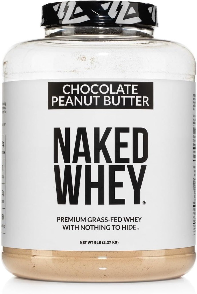 NAKED Whey Chocolate Peanut Butter Grass Fed Whey Protein Toz, No GMO, No Soy ve Gluten Free, Aid Growth and Recovery - 52 Hizmetler