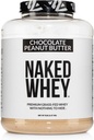 NAKED Whey σοκολάτα φυστικοβούτυρο χόρτο Fed πρωτεΐνη Whey σκόνη, χωρίς ΓΤΟ, χωρίς σόγια, και χωρίς γλουτένη, ανάπτυξη και ανάκτηση βοήθειας - 52 εξυπηρετούν
