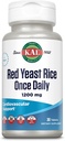 KAL Red Yeast Rice Once Daily 1200 mg, Cardiovascular Support* Supplement with Natural Occurring Un doy Fatty Acids, replicas & Phytonutrients, Vegan, Gluten Free, 30 Hizmet, 30 Tablet