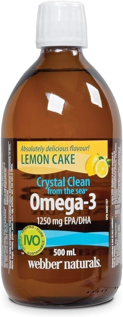 Webber Naturals Ocean Pure Omega-3 Liquid Fish Oil - Lemon Kek 500 ml