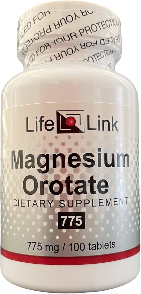 LifeLink's Magnezyum Orotate | 775 mg x 100 Tablet | Beyin, Bone, Cardiovascular Health | Gluten Free & Non-GMO | ABD'de Yapılmış |