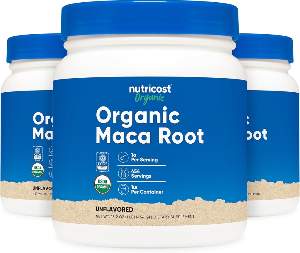 Nutricost Organic Maca Root Toz (1LB Her biri) (3 Pack)