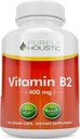 Safly Holistic Vitamin B2 Riboflavin 400 mg - 240 Vegan Capsules, 8 Ay Supply - Yüksek Güçlü B2 Vitamini - GMO & Gluten Ücretsiz - Enerji Üretimi ve Hücre Sağlığı