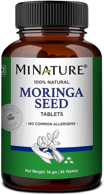 minature Moringa Tohum 90 Tabletler |1000 mg| 45 Days Supply| Vegan | Hindistan'dan