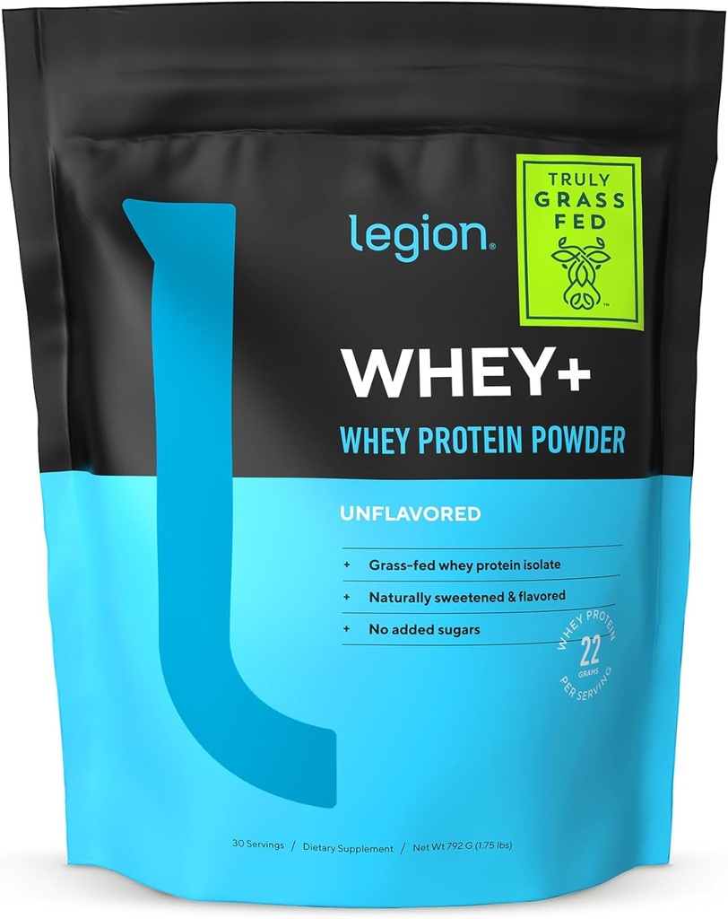 LEGION Whey+ Protein Whey Isolate from Grass Fed İneks - Whey Protein Isolate Toz Low Calorie, Non-GMO, Sugar Free, Lactose and Gluten Free, All Natural Protein Toz for Men & Women, 30 hizmet...