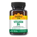 Country Life Vitamin B-6, High Potency, Supports Energy ve The Nervous System, 200 mg, 90 Vegan Capsules, Sertifikalı Gluten Free, sertifikalı Vegan, Onaylanmış Halal...