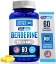 Vitaminler gibiyiz | NSF sertifikalı Berberine Supplement, 1200 mg, Pure Max Strength Berberine HCL - 60 Vejetaryen Capsules (Gluten Free, Non GMO) - 30 Hizmet