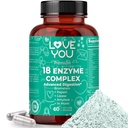 Love You 18 Enzyme Complex – Broad Spectrum Digestive Support with Amylase, Bromelain and Papain – Promotes Nutrient Absorption and Healthy Digestion, 60 Veggie Capsules