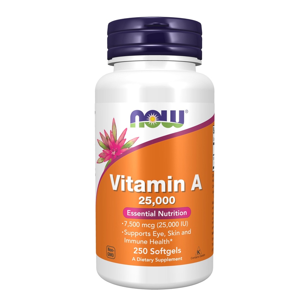 NOW Foods Supplements, Vitamin A (Fish Liver Oil) 25,000 IU, Essential Nutrition, 250 Softgels