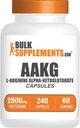 BulkSupplements.com AAKG Capsules - L-Arginine Supplement, Nitrik Oksit Supplement - Gluten Free, 4 Capsules per Service, 240 Kont