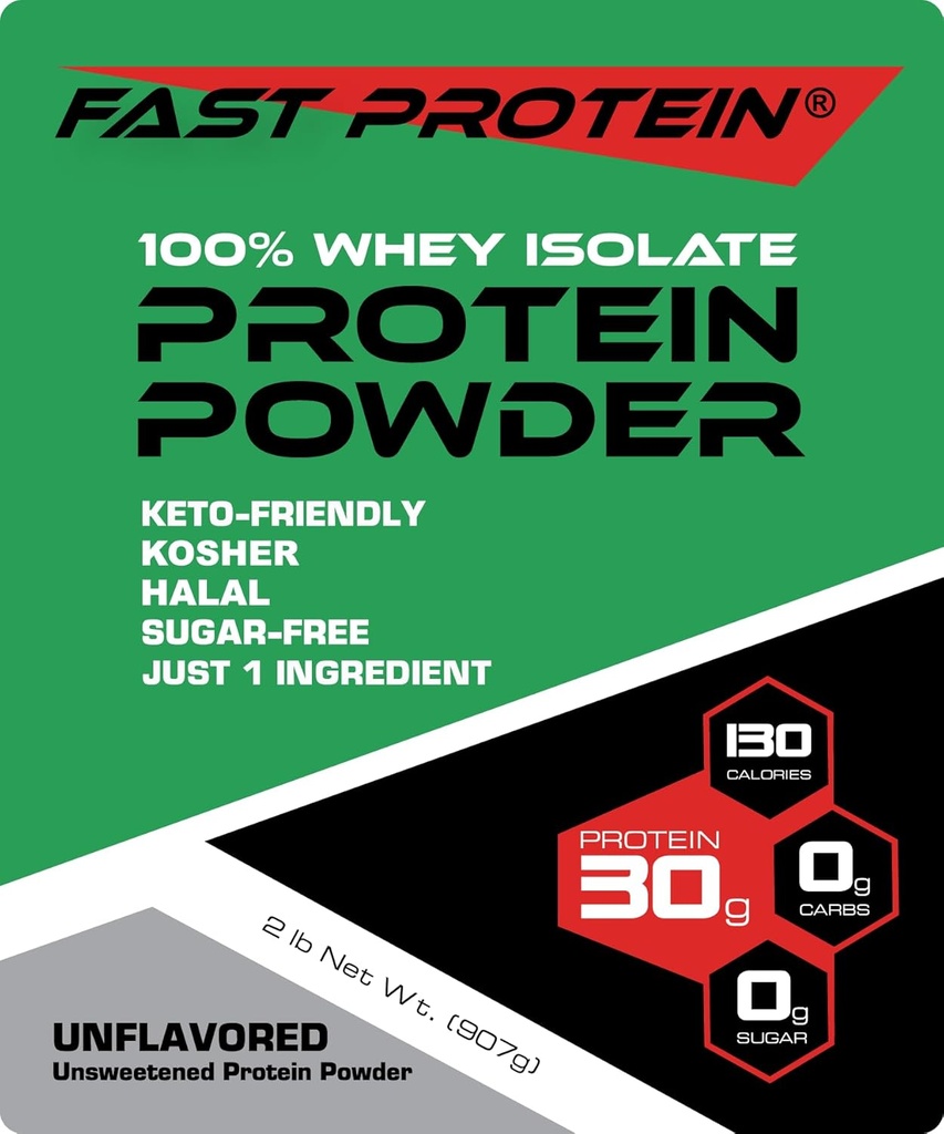 Whey Isolate Protein Toz Unflavored - 30g protein Toz - Kosher, Halal, Keto, Clean Label, Hızlı Protein - 2LB 30 Servisler