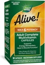 Doğanın Yolu Alive! Max6 Potency Adult Complete Multivitamin, Vitamins A,C, E & B-Vitamins Including Me12 & Folate, Supports Energy Metabolism*, No added Iron, 90 Capsules (Packating May Vary)