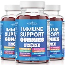 NEW AGE 8 in 1 Immune Support ATM Supplement with Astragalus Root, Vitamin C ve çinko 50 mg, D 5000 IU, Quercetin & Bromelain (8 in 1 Gummies (Pack of 3))