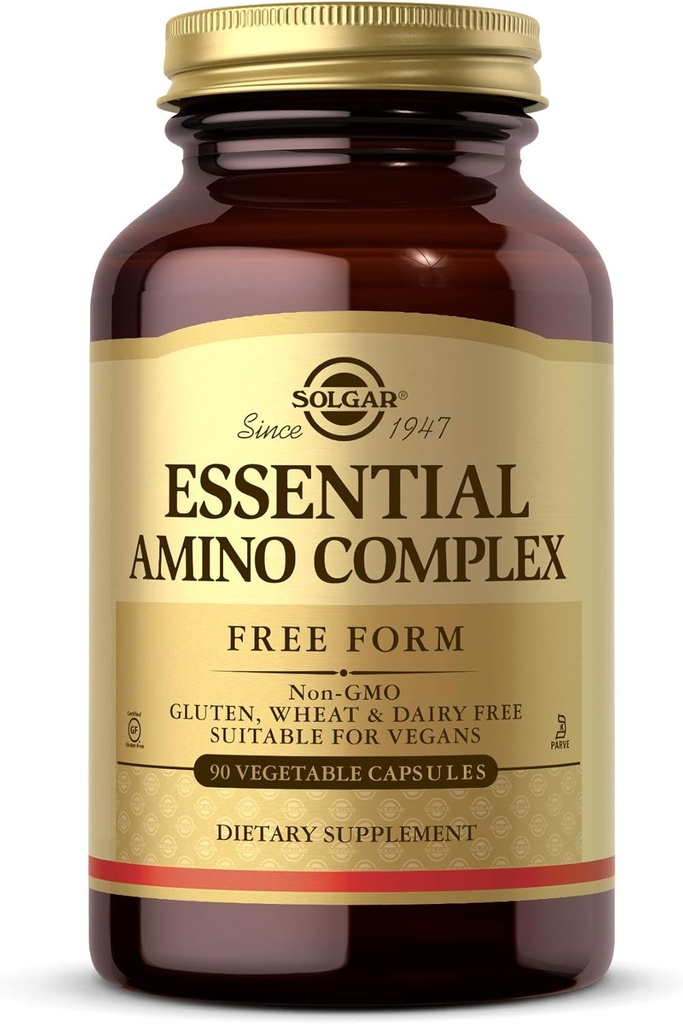 Solgar EssentialEnergy Kompleksi, 90 Sebze Kapsülleri - Ücretsiz Form Essential Amino Asitler - Non-GMO, Vegan, Gluten Free, Dairy Free, Kosher - 90 Hizmetler