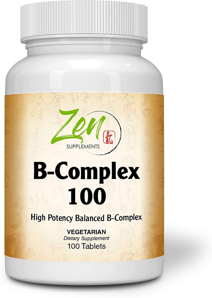 Advanced B Complex Vitamin Supplement - Full- Spectrum B Vitamin Supplement with Follic Acid, Biotin, Inositol - Υποστήριξη Ανοσοποιητικό και Cardio Health, Ενεργειακός Μεταβολισμός - 100 Tablets