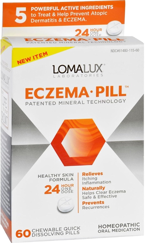 Loma Lux Laboratories Acne Eczema - Μασώμενα - Γρήγορη διάλυση - 60 Count - Χωρίς γλουτένη - Μαγιά Δωρεάν...