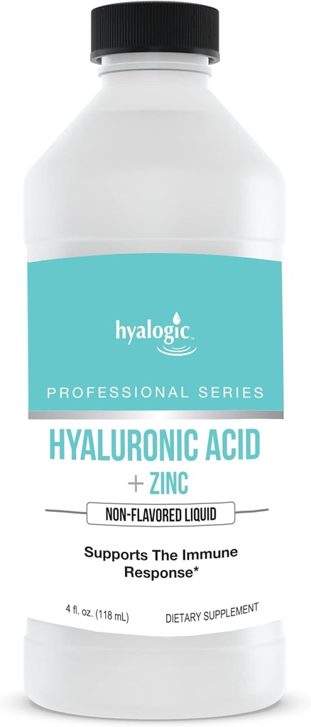 Immune Support (4 Oz) için Hyalogic Liquid Supplement (İngilizce) - Daily Mineral Desteği Hydration için w/Hyaluronic Asit - Erkekler ve Kadınlar için Immune Çinko Sıvı - Gluten Free, Cruelty Free