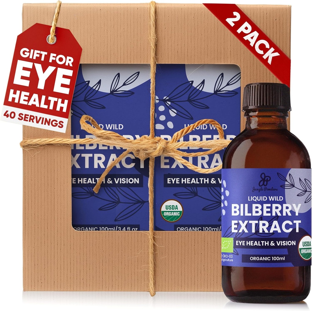Δώρα παππού από το εκχύλισμα Wild Bilberry USDA Organic Alcohol-Free 2x3.4oz Μπουκάλι με υγρό βατόμουρο δώρο για τον παππού υγεία δώρα για τα μάτια υψηλής βιοδιαθεσιμότητας υγρό εκχύλισμα 40 υπηρεσία