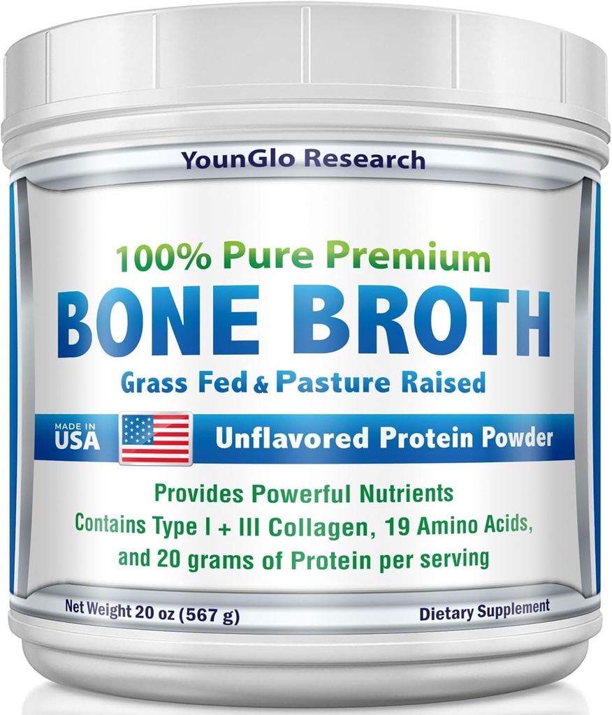 Bone Broth Beef Protein Toz - 1.25 lb / 20 oz, Unflavored - ABD'de Made in ABD - High Collagen & Gelatin from Grass Fed Bovine - Nutritious Marrowhes