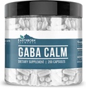 Earthborn Elements GABA (Gamma Aminobutyric Acid) 200 Capsules, Pure & Undiled, No Wordss