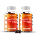 Vitamatic 2 Packs Sugar Free Riley Seed Gummies- 3000 mg Equivalent Per Service (20:1 ve 10:1 Ekstra 200 mg) - Saw Palmetto ile Yap - Doğal Raspberry Flavor - 60 Count