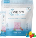 One Sol BCAA & Electrolyte Tozu Hydration & Energy, All-Doğal Formula, %100 Vegan, Non-GMO, Gluten Free & Soy-Free, Supports Muscle growth & Recovery, Gummy Bear Flavor