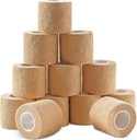 Ever Ready First Aid Self Adherent Cohesive Bravo Bandages, 2" x 5 Yards for First Aid, Sprates, Swelling, Sports, Pets, Tan Color - 12 Count Count