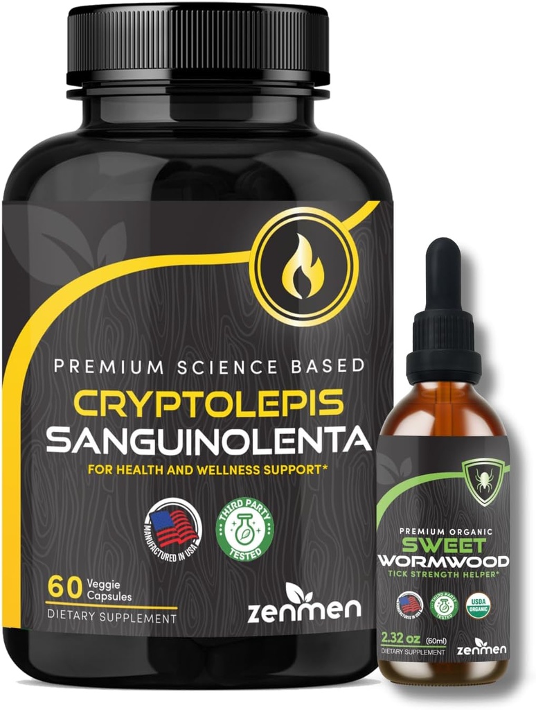 Zenmen Immune Support Bundle: Γλυκό Βάμμα Wormwood και κάψουλες Cryptolepis Sanguinolenta