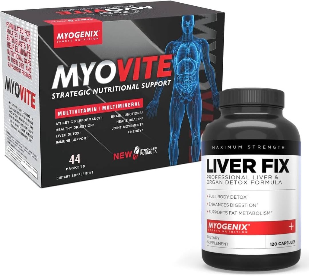 Myogenix Myovite Multivitamin & Liver Support Supplement Sche – Gelişmiş Günlük Beslenme ve Organ Desteği – Enerjiyi, Detox'ı ve genel Wellness'ı teşvik edin