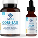 NuEthix Formulations Relaxation Supplement Sche: Cort-Eaze Cortisol-Control Supplement, 60 Capsules, 30 Servisler ve Rahat Liposomal, 2 Akışkanlar, 30 Hizmet