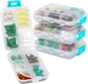 4PS Travel Pill Organizer με 164 Slice Labels, 10 Διαμερίσματα Travel Pill Box Φορητό αναδιπλούμενο μικρό Pill θήκη καθημερινής συσκευασίας χάπια που χρησιμοποιείται για τη μεταφορά Αποθήκευση Medicine Organizer από M Muchengbao (Λευκό)