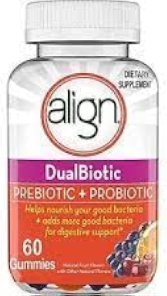 Align Prebiyotik + Probiyotik Gummies Natural Fruit Flavors - 60 CT, 3 Paket