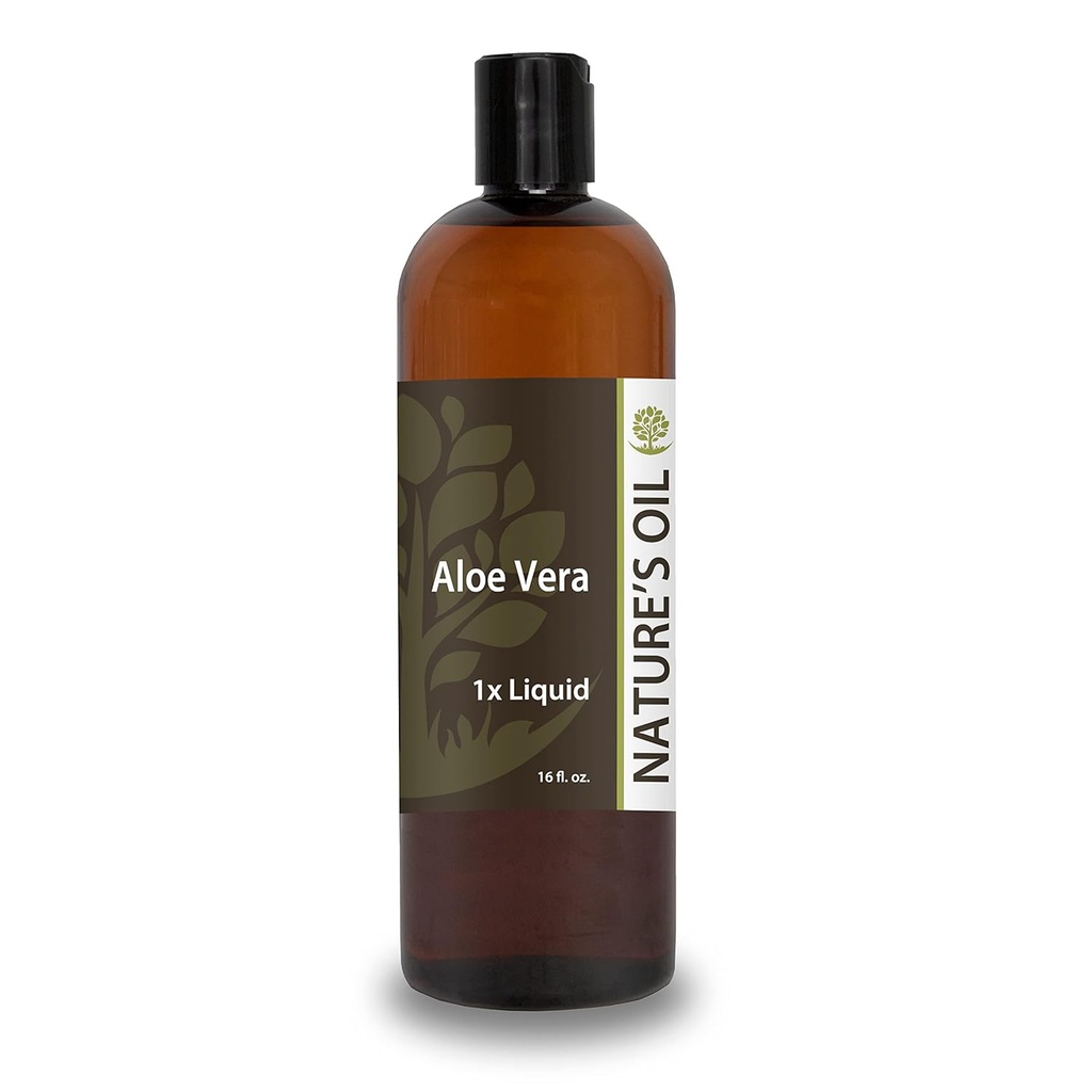 Nature's Oil Aloe Vera Liquid 1x, 16oz, Pure Aloe Extract για φροντίδα του δέρματος, περιποίηση μαλλιών, και DIY προσωπική φροντίδα