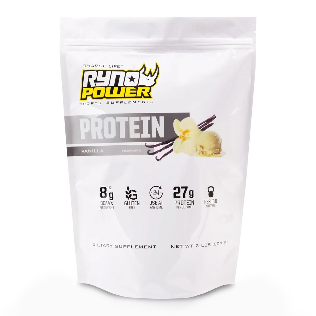 Ryno Power All Natural Whey protein 2lb (20 hizmet) 'Vanilla' -% 100 Whey proteini ve No Fillers - Non GMO Protein