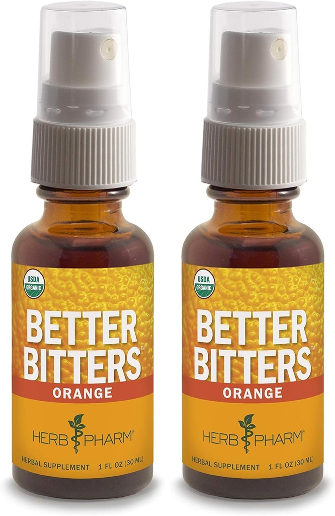 Herb Pharm Better Bitters sertifikalı Organik Digestive Bitters, Orange, 1 Ounce (Pack of 2)