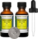 Lugol's Iodine / 2 Çözüm / 2 Oz in Two Amber Glass Şişes / Free Droppers /USA