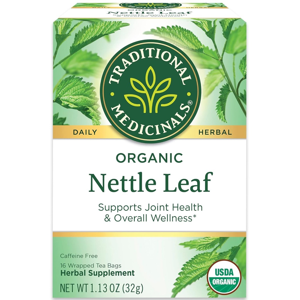 Geleneksel Medicinals Organik Nettle Herbal Tea, Ortak Sağlık ve Genel Sağlık Destekleri (Pack of 2) - 32 Çay Çanta Total