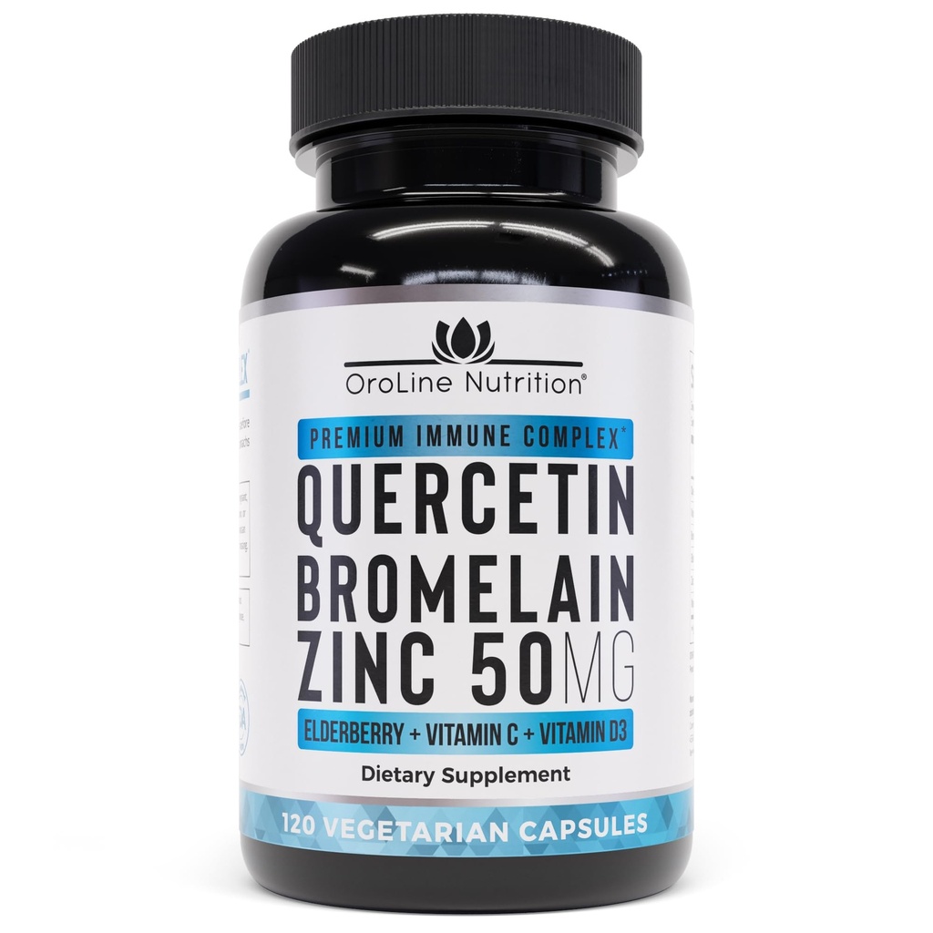 Sambucus Elderberry, Bromelain, C vitamini, çinko 50 mg ve D3 5000 IU - Anti &oksit Health Support çinko Quercetin