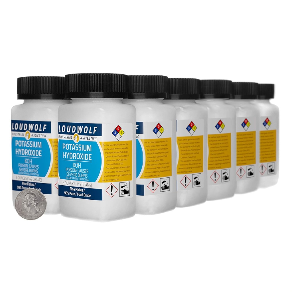 Potasyum Hidroxide / 3.8 Pound / 12 Şişe / 99 Saf Gıda Not/Fine Flakes