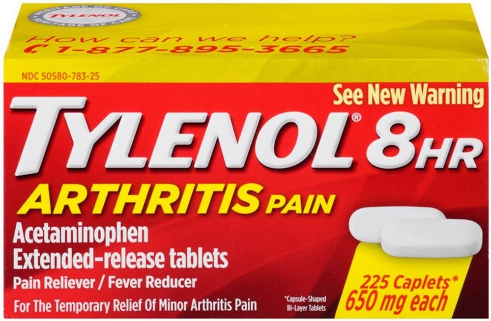 Tylenol 8 ώρα Αρθρίτιδα Πόνος Reliever Πυρετός Reducer Εκτεταμένο Caplet απελευθέρωσης, 225 κόμης