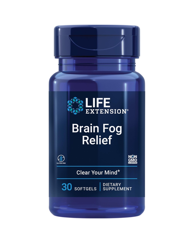 Life Extension Brain Fog Relief, Mango Leaf Extract, τυποποιημένο έλαιο μέντας, nootropic συμπλήρωμα εγκεφάλου για την σαφήνεια και εστίαση, γρήγορη δράση, χωρίς καφεΐνη, χωρίς γλουτένη, μη GMO, 30 softgels
