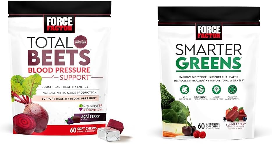 Kuvvet Faktörü Total Beets Blood Printing Support Supplements with Beet Toz & Smarter Greens Superfood Chews