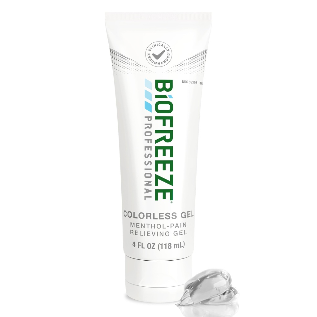 Biofreeze Professional Gel Pain Relief, Diz & Lower Back Pain Relief, Arthritis Pain Reliever, Sore Muscle Relief, Boyless Menthol Gel 4 Fl Oz